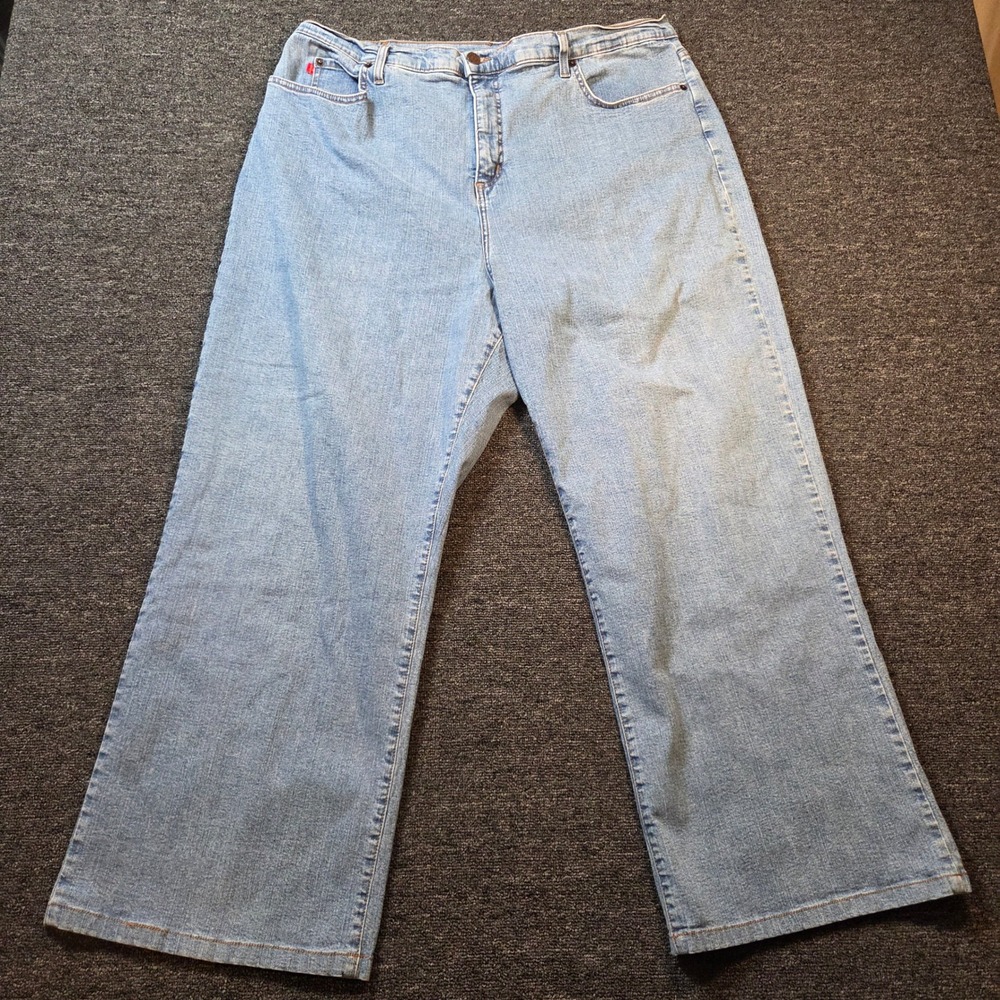 NYDJ Wide Leg Jeans Womens 24W Light Wash High Rise Stretch Denim Casual Classic